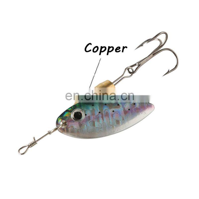 JOHNCOO Spinner Baits 5g 9.5g 13.8g Spinner Bait Metal Spoon Hard Baits Spoon Lures with Treble Hooks