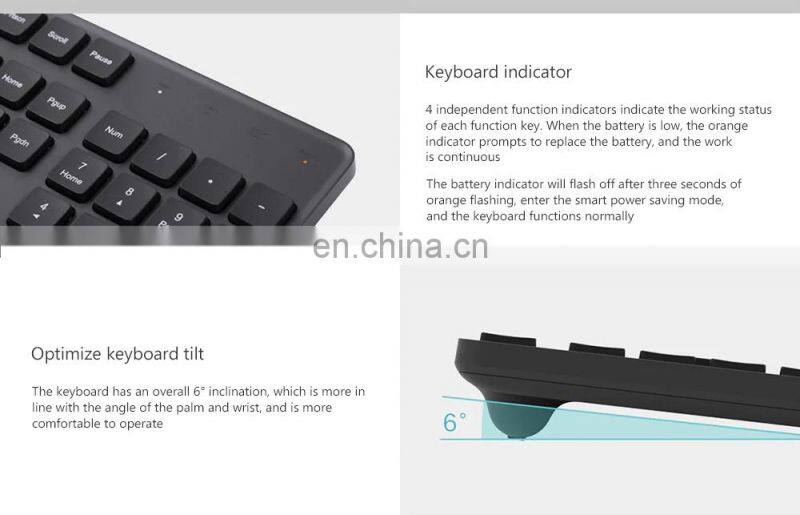 Originalixiao mi RF 2.4GHz Wireless Office Keyboard Mouse Set 104 Keys PC Mac Compatible Portable Keyboard
