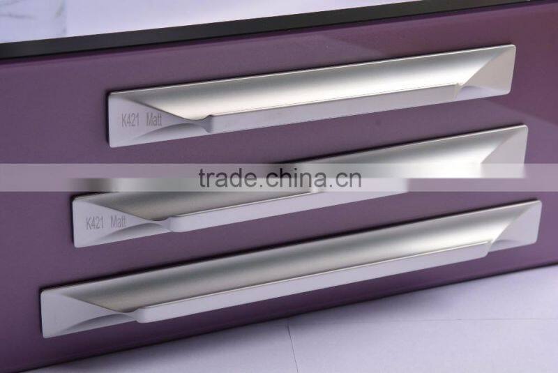 new design frosted silver anodizing aluminium door kitchen cabinet handle