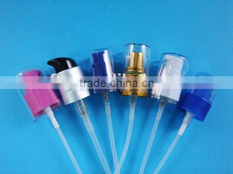24mm water transfer printing treatment pump with special half cover, plastic external spring cream pump