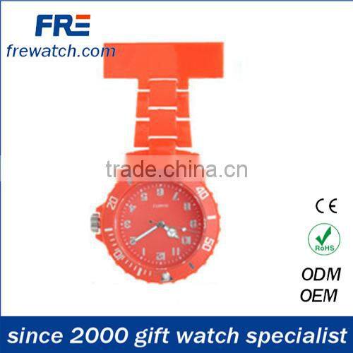 plastic rotational hanging watch for nurse quartz doctor pocket watch with pin