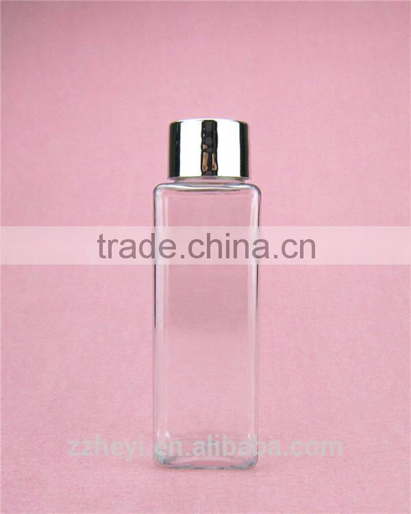 3oz 80ml clear square pet plastic pump bottle for lotion packaging