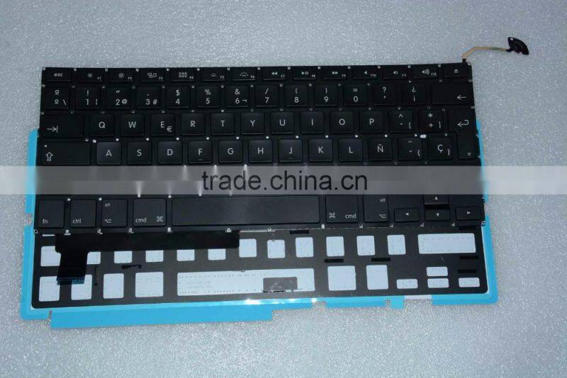 Professional Spanish Laptop keyboard Replacement LED Backlight Lighting For Macbook Pro A1286 2008-2012