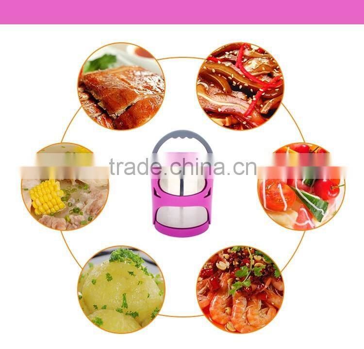 stainless steel colored tiffin lunch box/ 2 compartment insulated box/ bento box