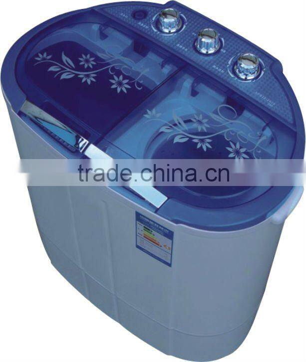Semi-automatic mini twin tub washing machine