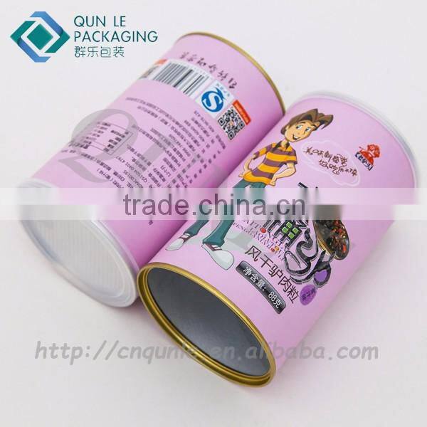 Food Cylinder Packaging Containers Printed food storage box empty cans for food packaging