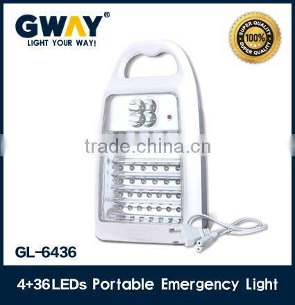 4 LED spotlight+36 LED emergency light,recargeable led lantern for camping,battery power led