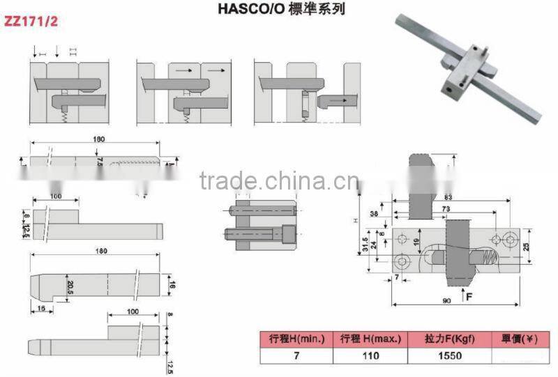 Z171/2 Latch Lock for plastic mold