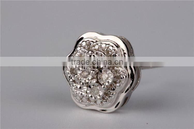 Micro Pave Setting 925 Silver CZ Earrings