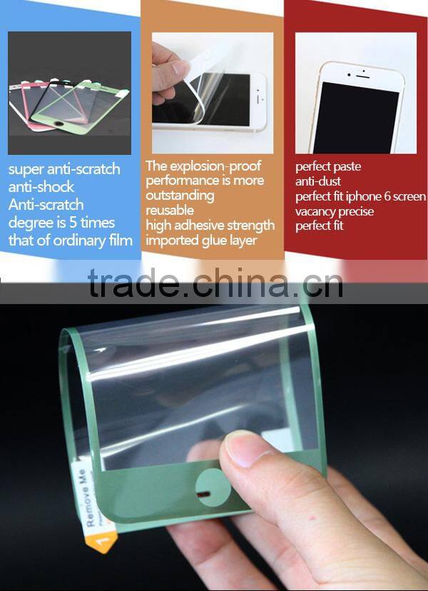 Color anti shock full size screen protector film for iphone 6 plus