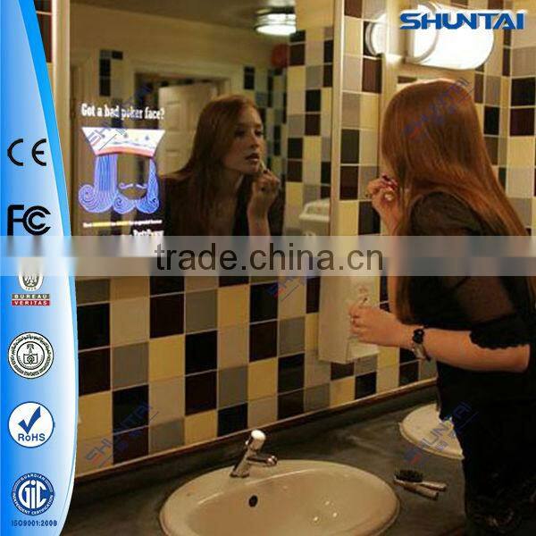 motion sensor LCD advertising magic mirror wall panel mirror lcd magic mirror screen hotel bathroom advertising touch frame