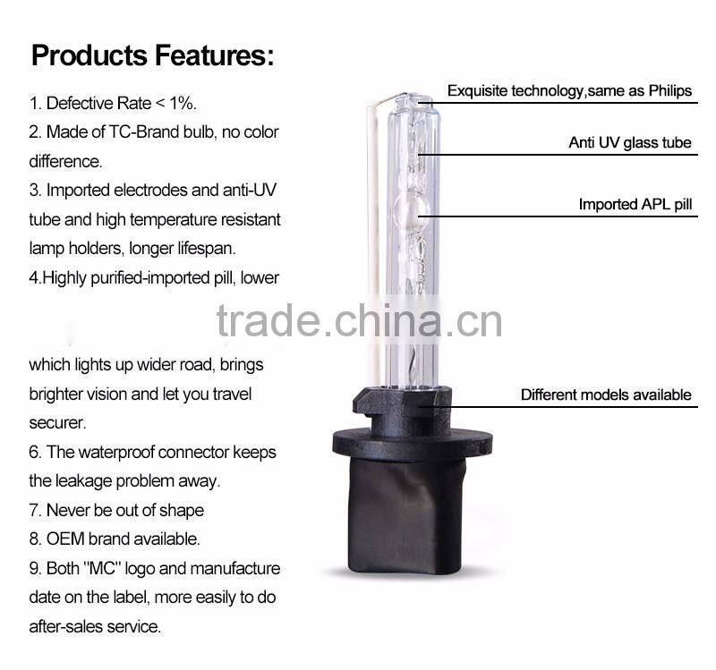 Auto parts from MC factory HID light 4300K 6000K 8000K xenon 880