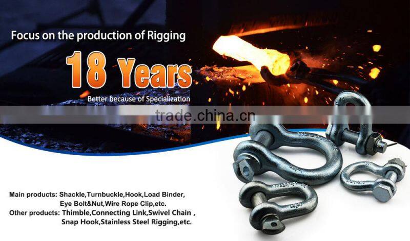 US Type Drop Forged Hot Dip Galvanized Screw Pin Lifting Bow Shackle