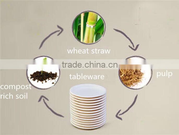 Disposable biodegradable compostable wheat straw oval plates