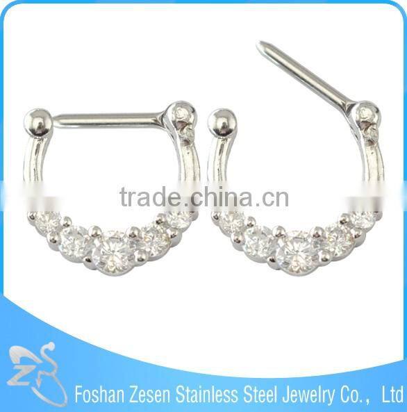 Hot Designs White Zircon Body Jewelry Nose Septum Piercing