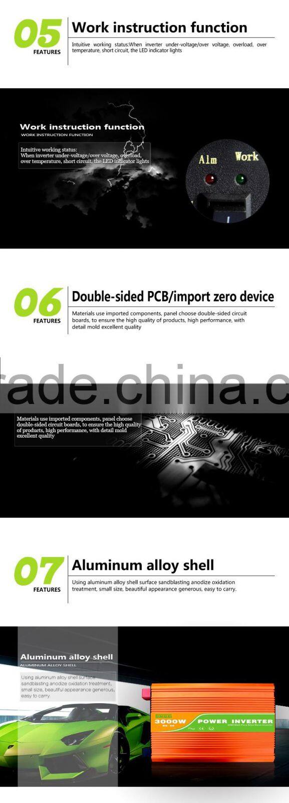 3kva 12v 24v 48v solar power inverter high power pure sine wave inverter