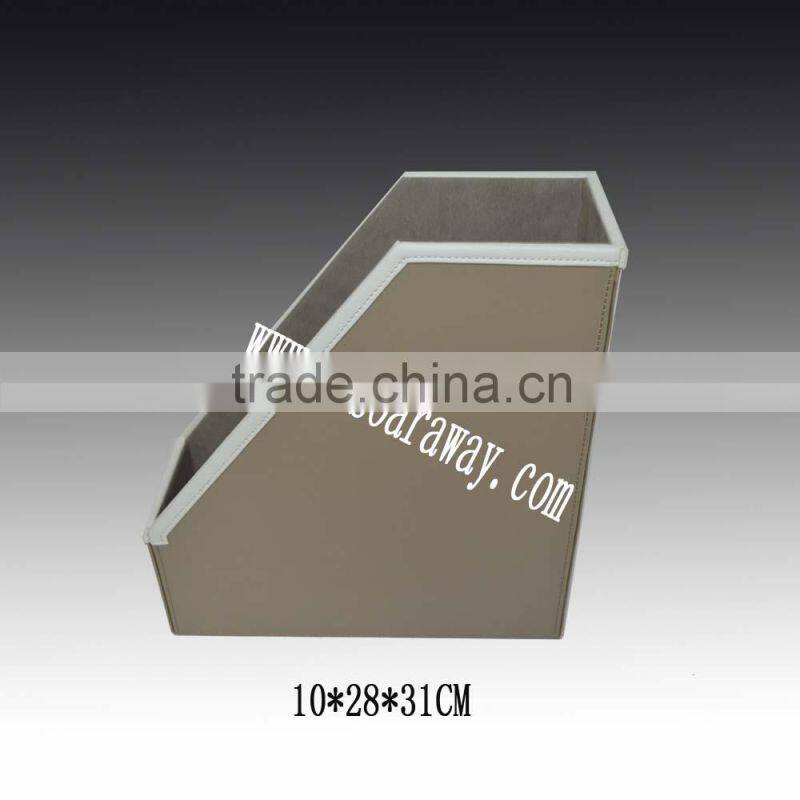 2015 divider file magazine holder fashion design leather pu paper holder file document Magazine File holder factory