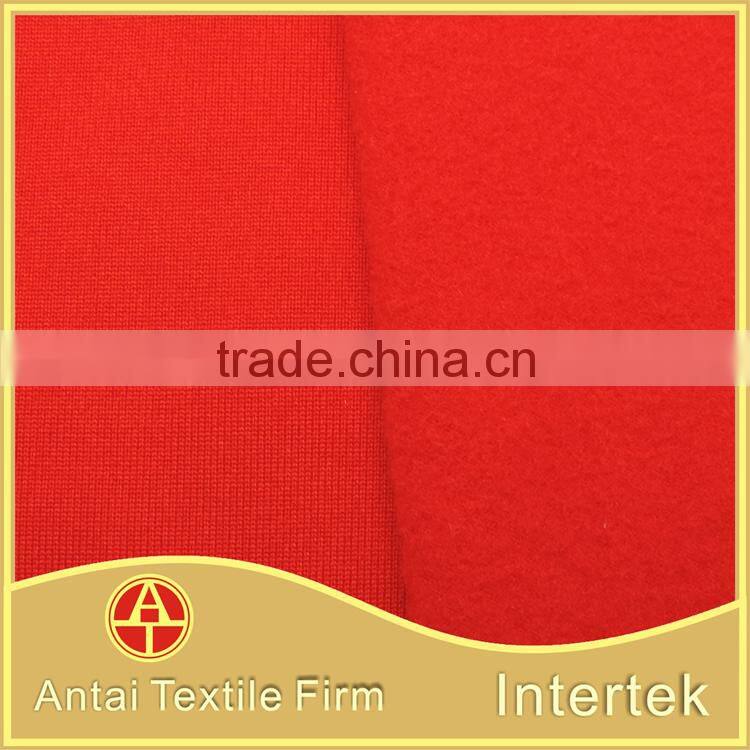 Elastic polyester fabric for winter sportswear / softextile polyester fleece fabric