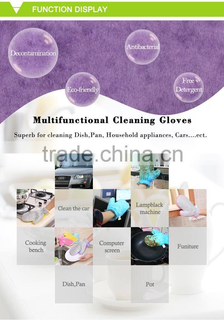 wood fiber Strong Wax oil waterproof household cleaning gloves