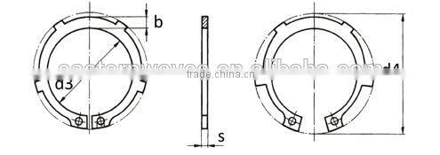 DIN983 retaining rings with lugs (DIN983/AK)
