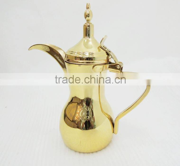 5 size for choice stainless steel Arabic Dallah coffee pot with golden or silver coating