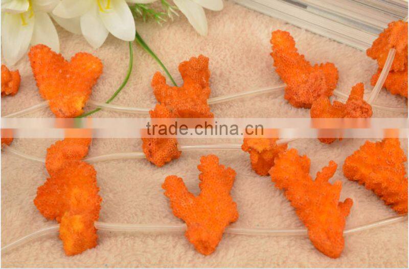 wholesale dyed in orange coral natural material coral gemstone for jewellery making