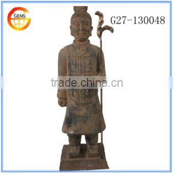 New clay carved large resin garden statues of terracotta warrior replica