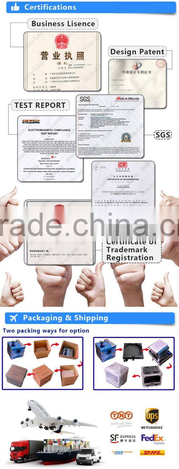 XHR 2w 4w single green Two fat beams laser landmark for outdoor advertising projector