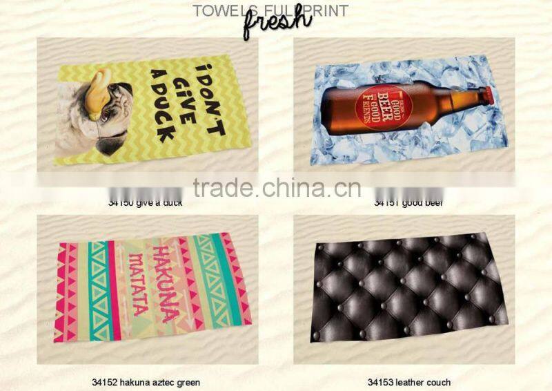Fast deliver 3D digital print wholesale folding 100 us dollar printed beach towel
