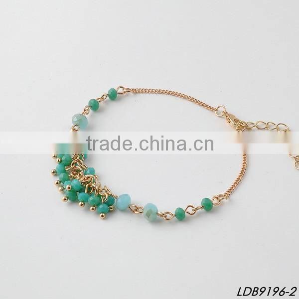 Gold Plated Clear Stone Pendant Bracelets
