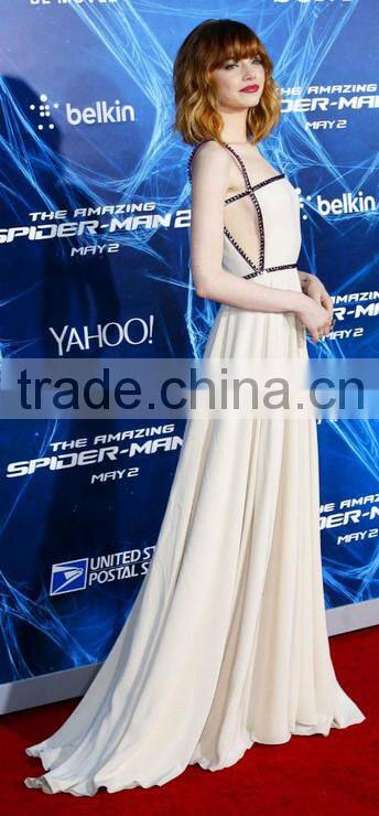 Emma Watson Nude Cut Out Prom Dress in Spider Man Premire Red Carpet Dresses TPD228