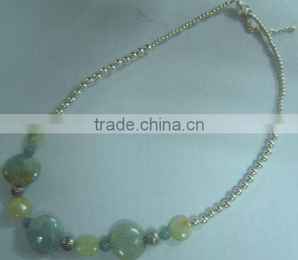 Wholesale necklace aquamarine flat necklace jewelry