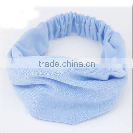Pure color cotton headband Sports yoga absorb sweat hair band