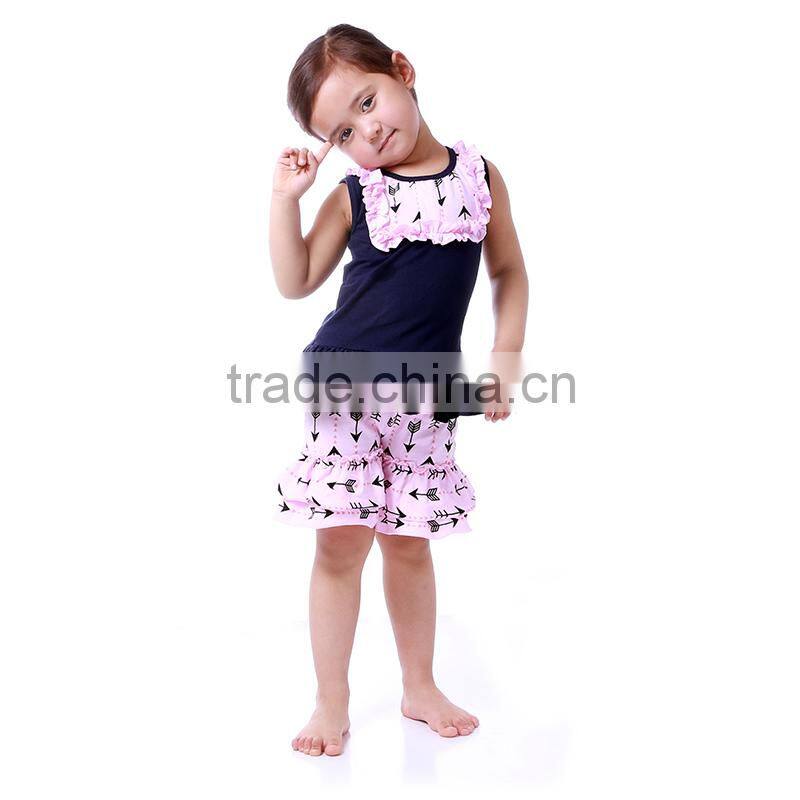 Wholesale New toddler black matching clothes set summer childrens outfit holiday girl clothing baby girl halter top designer