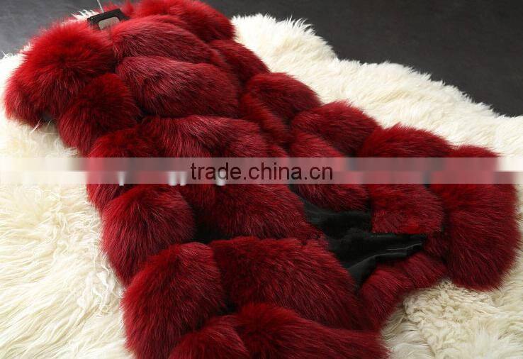 New product sleeveless pretty women real fox fur vest