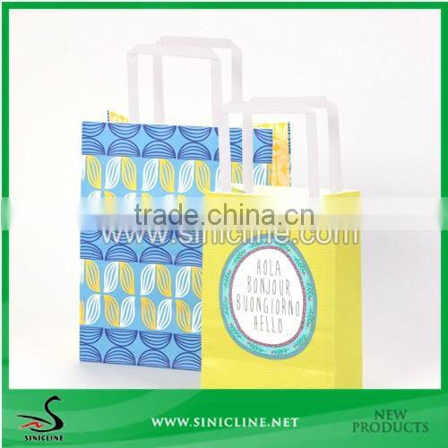 Sinicline Factory Design Handmade Craft Paper Bag With Paper Handle For Garment