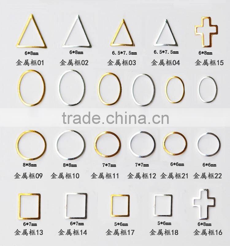 Gel nail polish nail art metal sticker 2015 fashion style different shaped metal studs ZX:R877