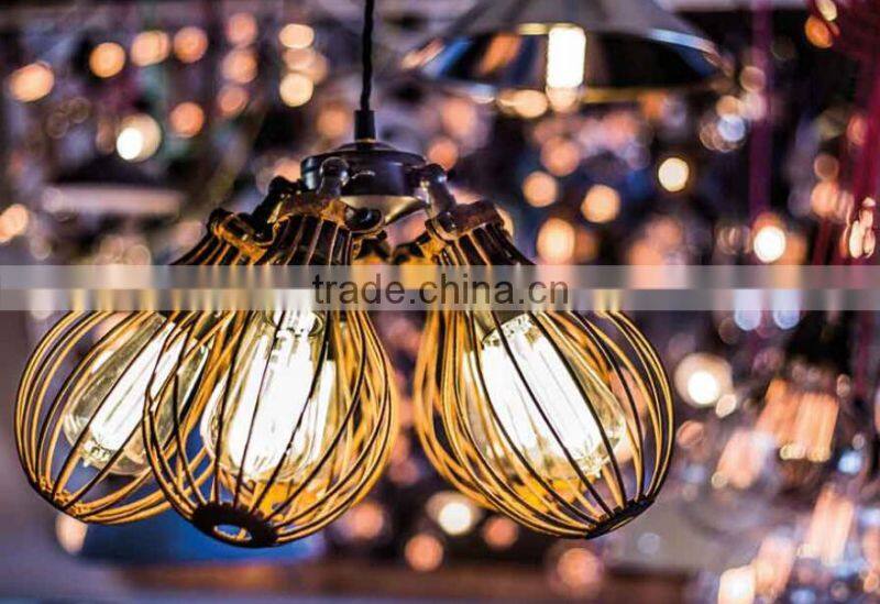 Steampunk | Rusted Pendant | Five Cage Lights | Industrial Style Chandelier Lighting