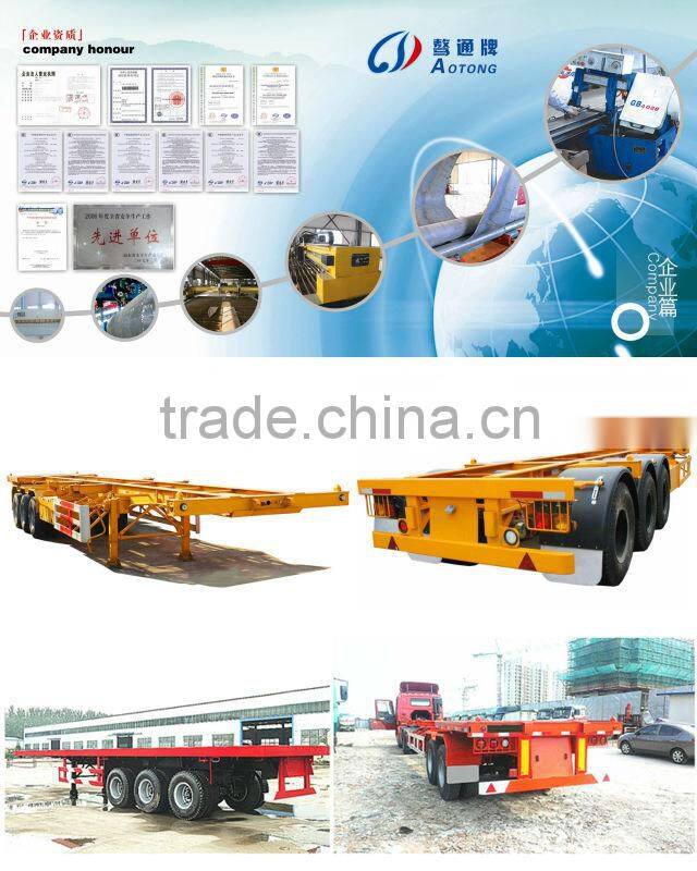 Electric emergency vehicle truck Aotong brand shipping Dual axis 40foot container container semi-trailer for sale