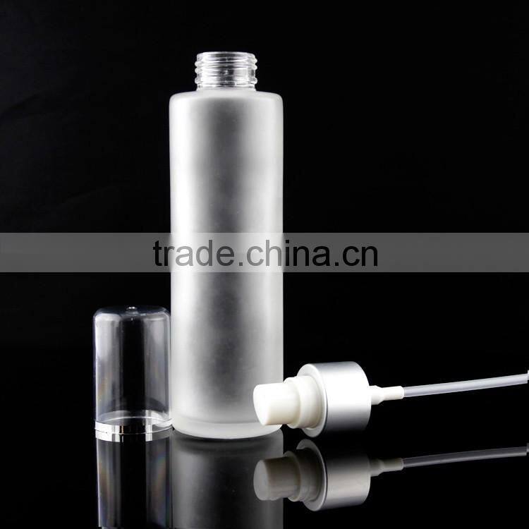 wholesale empty 100ml 120ml 150ml frosted glass bottle for cosmetic with spray pump stock