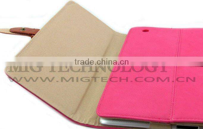 Luxury Leather Case for apple ipad with Belt Strap