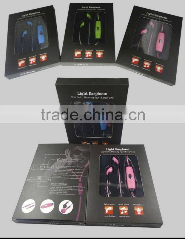 2014 newest El Luminous Earphone,take action to enjoy the music rhythm!