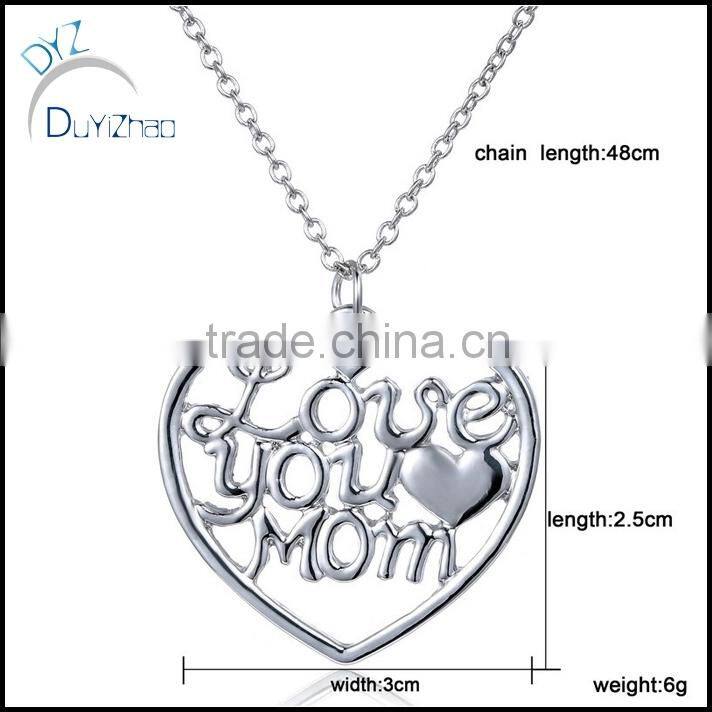 Hot sell cheap heart pendant with mom holiday gift