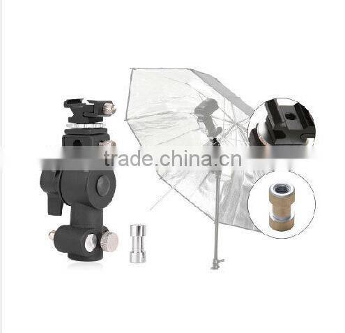 Metal Flash Hot Shoe Umbrella Holder Swivel Light Stand Bracket D Marked II