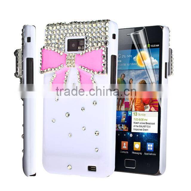 Set Screen Protector And Case For Samsung Galaxy S2 I9100 , Hard Plastic Factory Wholesale Popular 3D Mobile Phone Cover