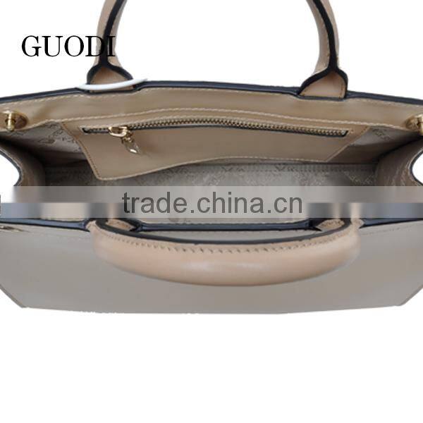 2015 fashion genunin leather handbag tote bag for ladies