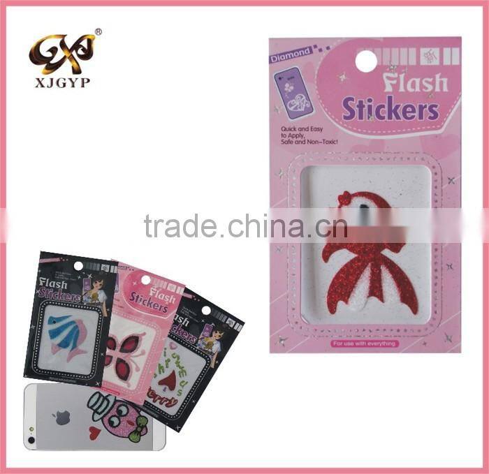 glitter car sticker/glitter pvc stickers/heart glitter sticker