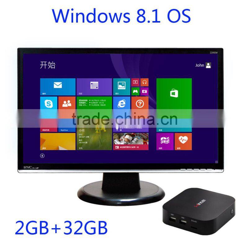 EW01 Windows8.1 Android 4.4 Intel Bay Trail-T CR Atom Intel 2GB DDR3 Stream TV Box