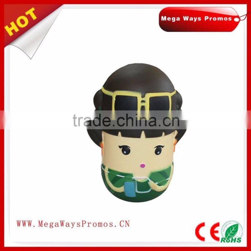 cheap pu stress style pu material cartoon character soft toy
