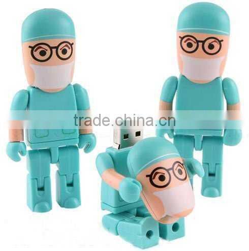 ABS plastic material custom logo printing dental dentist human shape usb flash pen drive